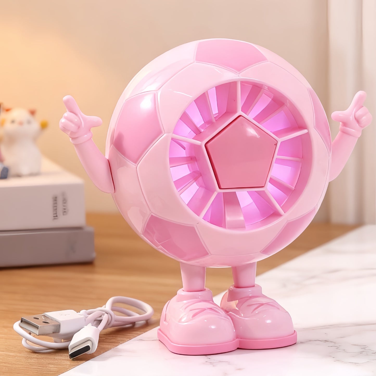 Damen Kreativer Tischventilator im Fußballmotiv Karnz