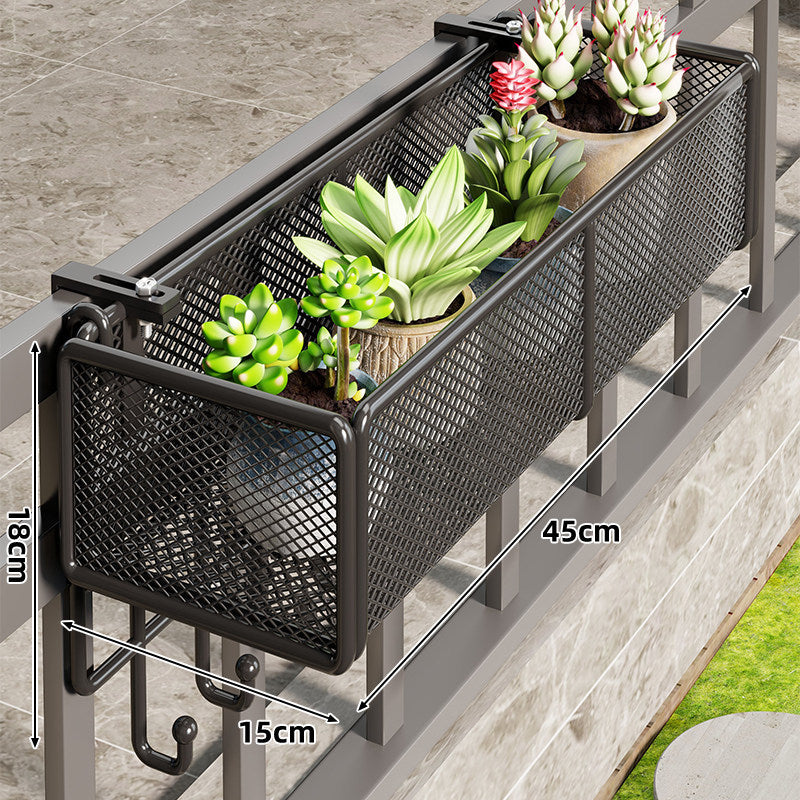 Mesh-Balkon-Hängepflanzenkasten mit Klemmhalterung und Entwässerung