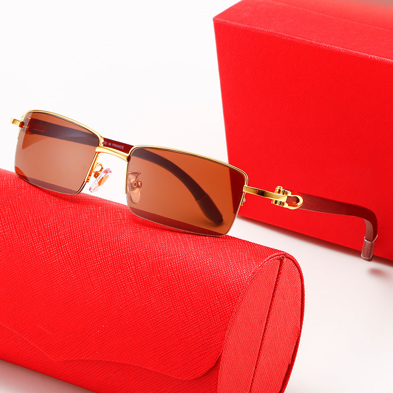 Damen moderne quadratische Sonnenbrille mit luxuriösem Metallrahmen Karnz