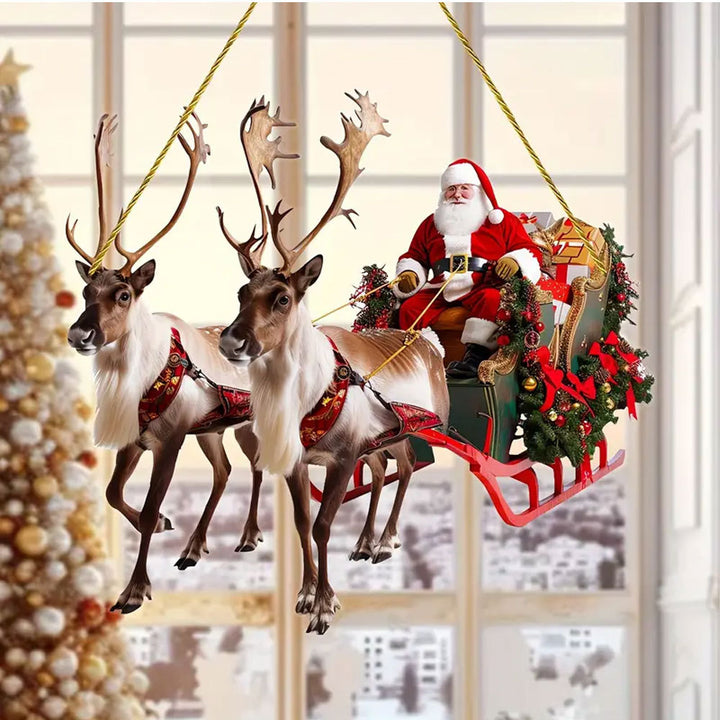 Weihnachtlich dekorativer Schlitten