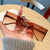 Damen rechteckige Fashion-Sonnenbrille Karnz