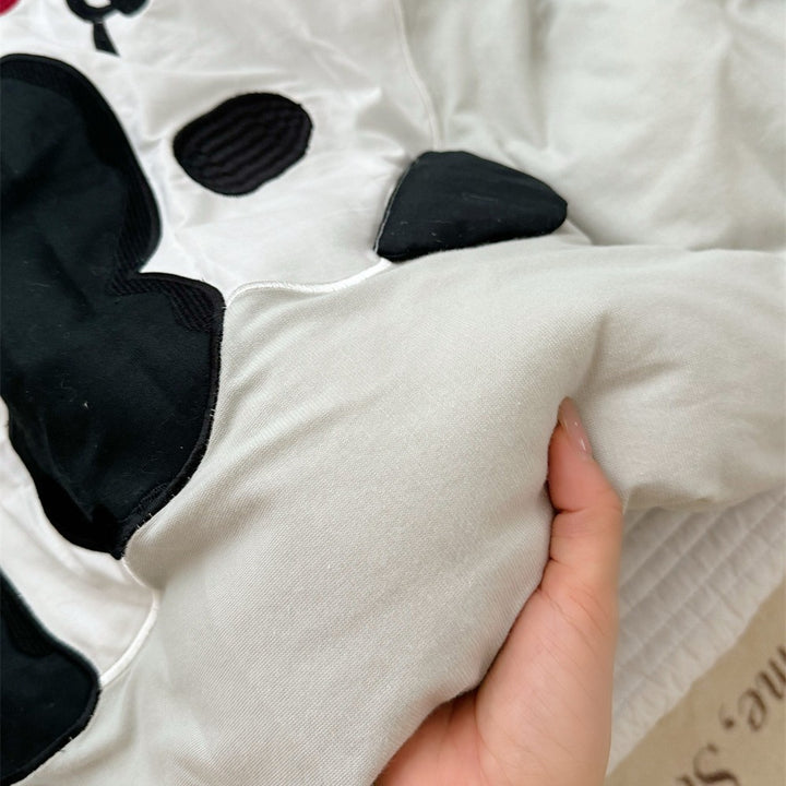 Kids Appliqué Puppy Baumwollsatin Bettbezug mit gesteppten Welpenkopf Kissenbezügen