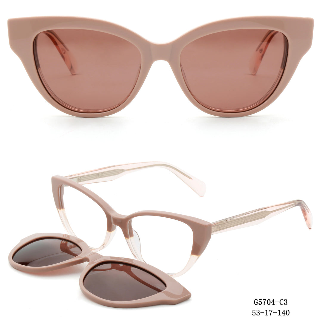 Damen Cat-Eye Sonnenbrille mit abnehmbaren Gläsern Karnz