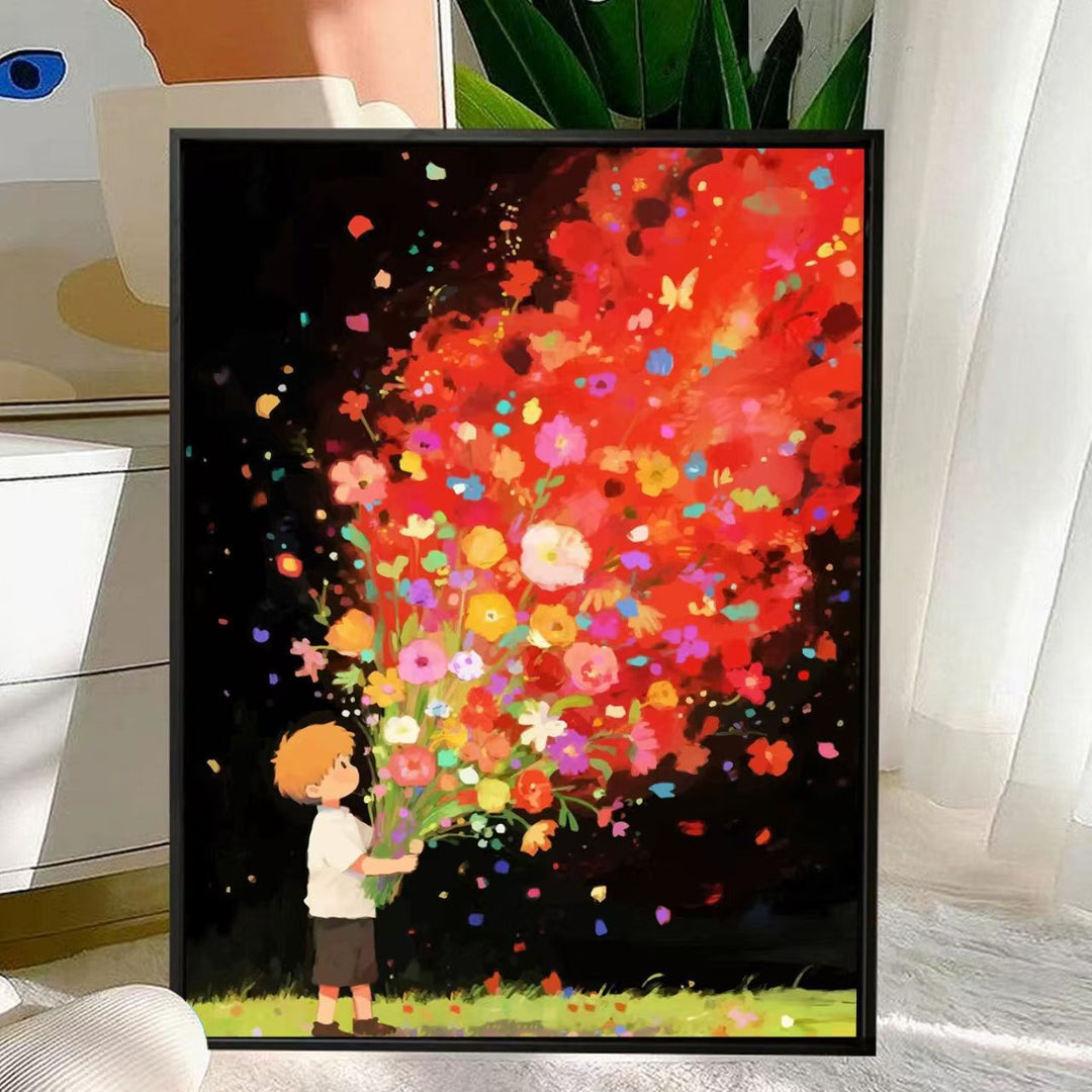 Charmante Florale Bouquet Leinwandkunst Karnz