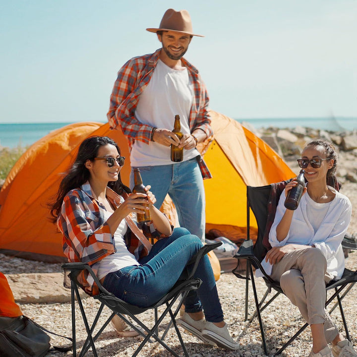 Unisex Tragbarer Campingstuhl mit stabiler Stahlkonstruktion Karnz