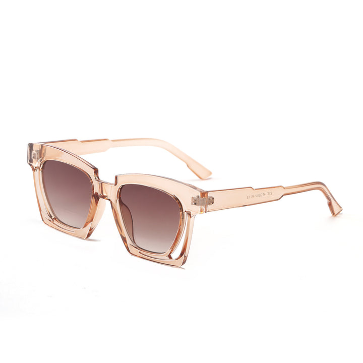 Damen trendige geometrische Sonnenbrille mit stilvollem, quadratischem Rahmen Karnz