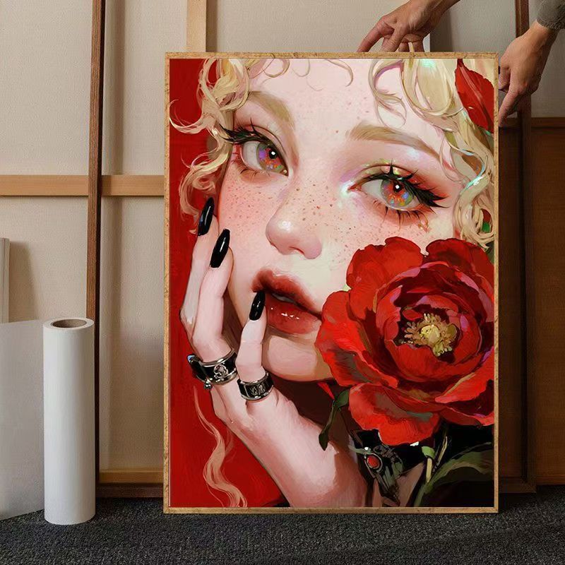 Zeitgenössische Florale Porträt Leinwand Kunst Karnz