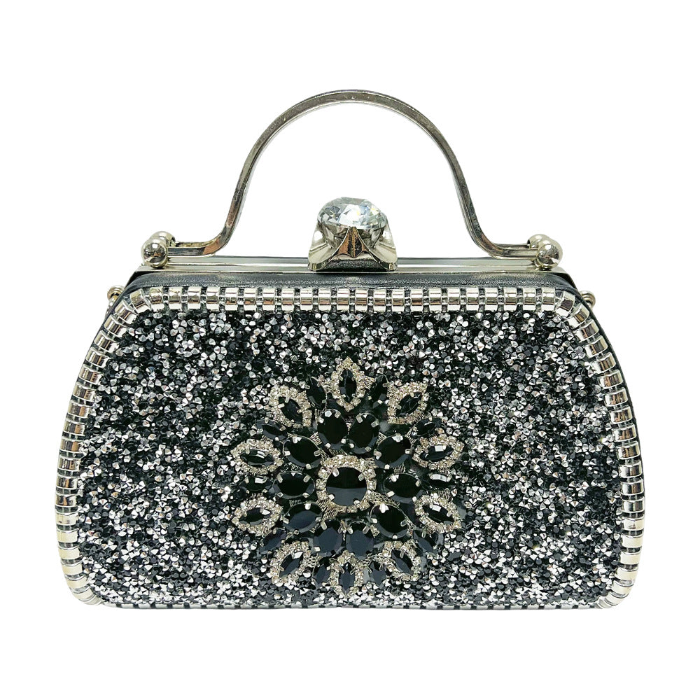 Vintage-inspirierte, mit Kristallen verzierte Handtasche zum Halten