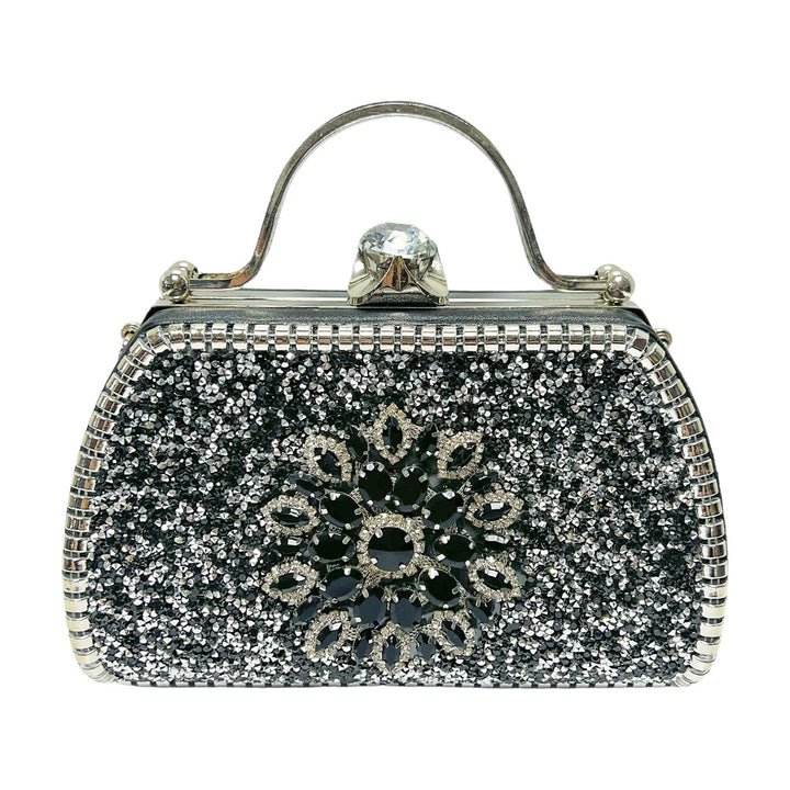 Vintage-inspirierte, mit Kristallen verzierte Handtasche zum Halten