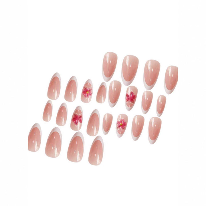 Elegante Blumen Acryl Nagelkunst Karnz