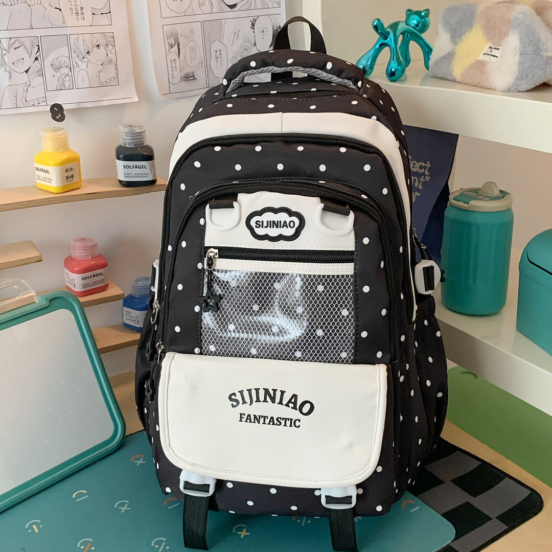 Stylische Pünktchen Schultasche Karnz