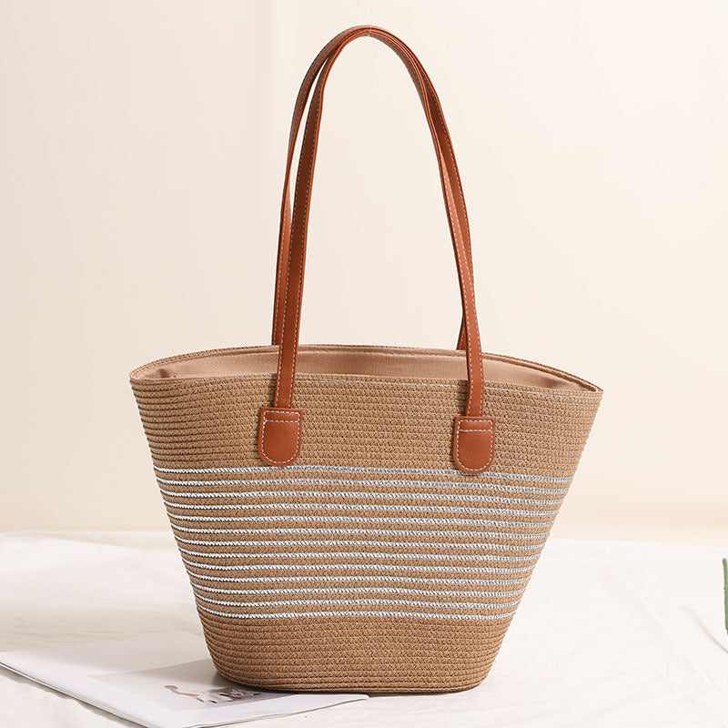 Damen Strandtasche mit robusten Ledergriffen Karnz