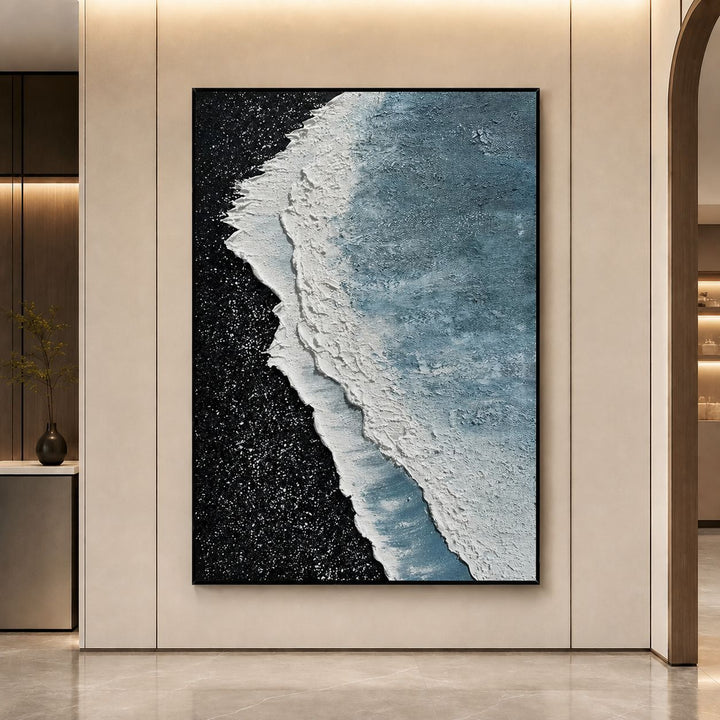 Küstenwellen-texturiertes Leinwandkunstwerk