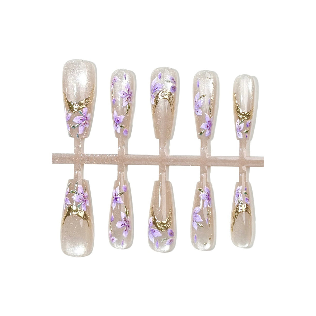 Floral-Design Press-On Nagelset