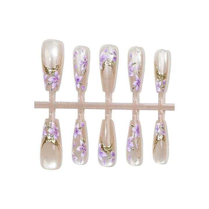 Floral-Design Press-On Nagelset