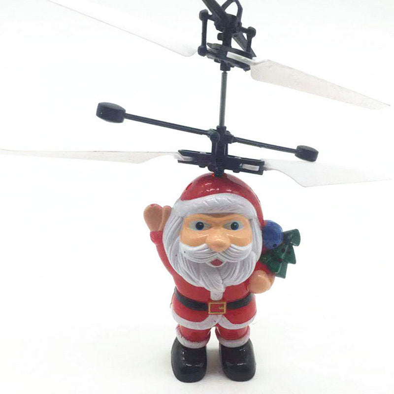Fliegende Weihnachtsmann Dekofigur mit Rotor