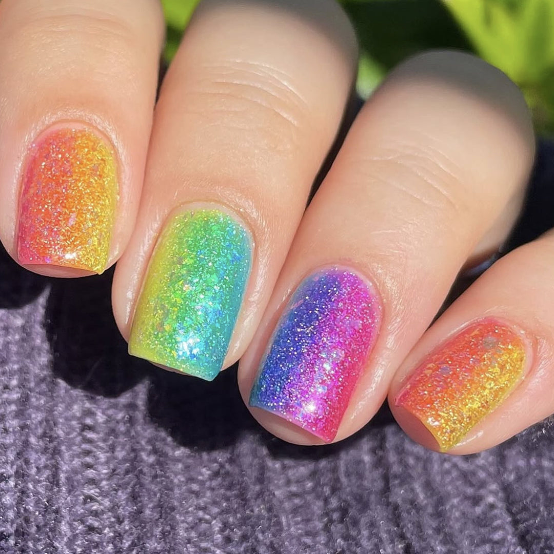 Funkelnder Gradient Glitzer Nagelkunst Erweiterungen Karnz