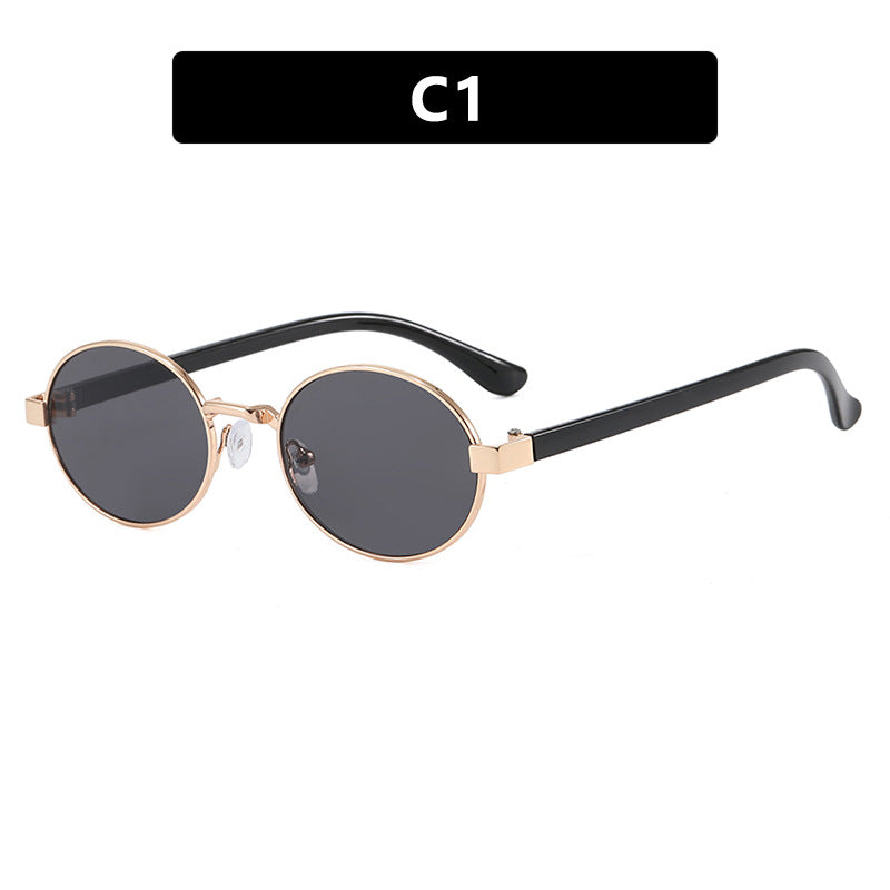 Damen runde Brille mit elegantem Metallrahmen und verstellbaren Nasenpads Karnz