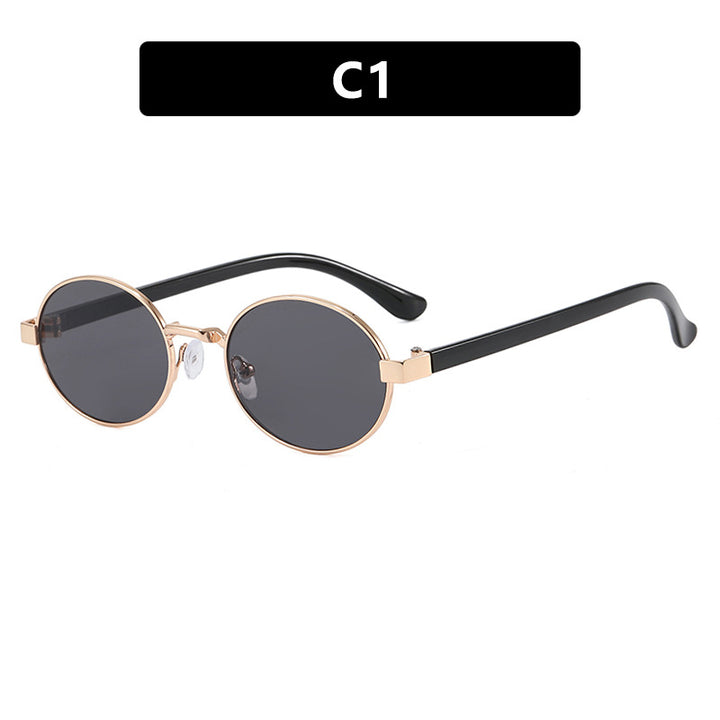 Damen runde Brille mit elegantem Metallrahmen und verstellbaren Nasenpads Karnz