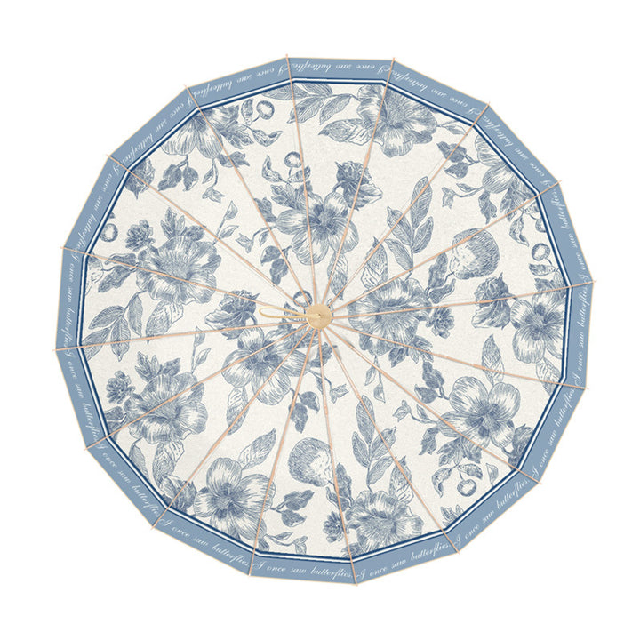 Damen eleganter Sonnenschirm mit floralen Mustern Karnz