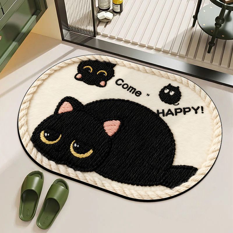Verspielte katzenmotiv badematte
