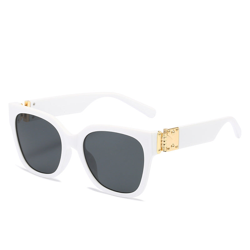 Damen edle Oversized Sonnenbrille mit luxuriösem Metall-Akzent Karnz