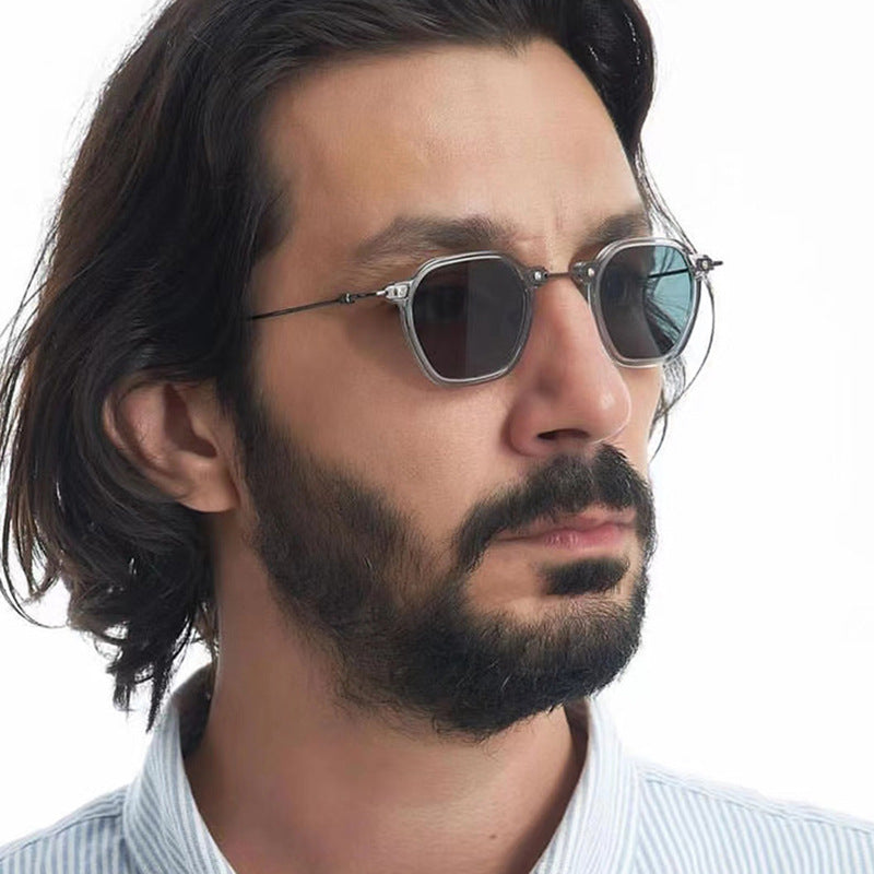 Damen stilvolle Sonnenbrille mit einzigartiger sechseckiger Form und robustem Rahmen Karnz