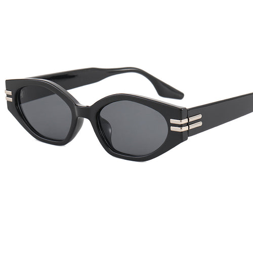 Damen auffällige Vintage-Sonnenbrille mit asymmetrischem Rahmen Karnz