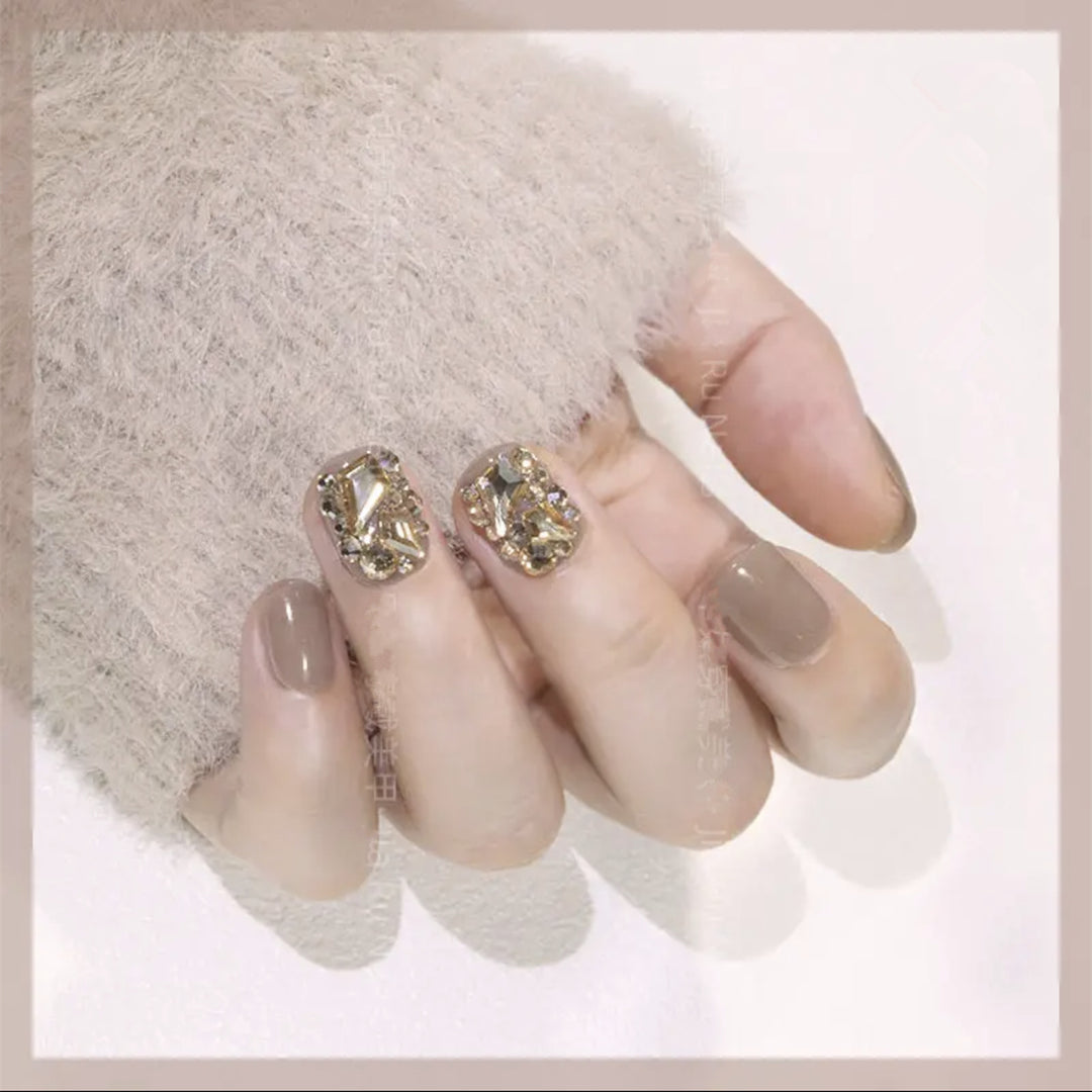 Premium mit Strass verziertes Press-On Nagelset