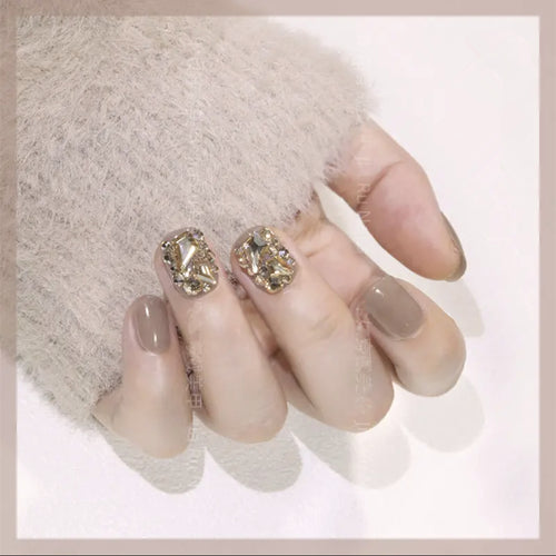 Premium mit Strass verziertes Press-On Nagelset