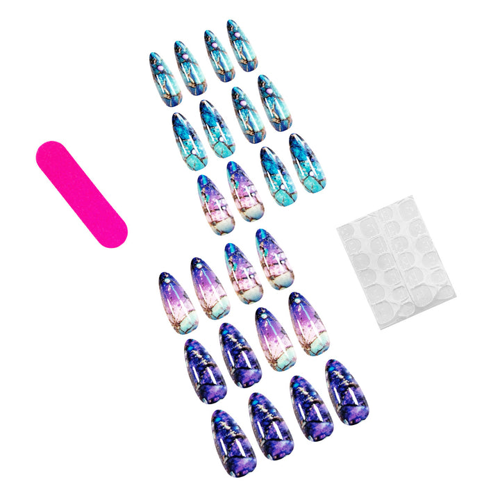 Exklusive Stiletto Kunstnägel mit Glitzer- und Ombre-Design Karnz