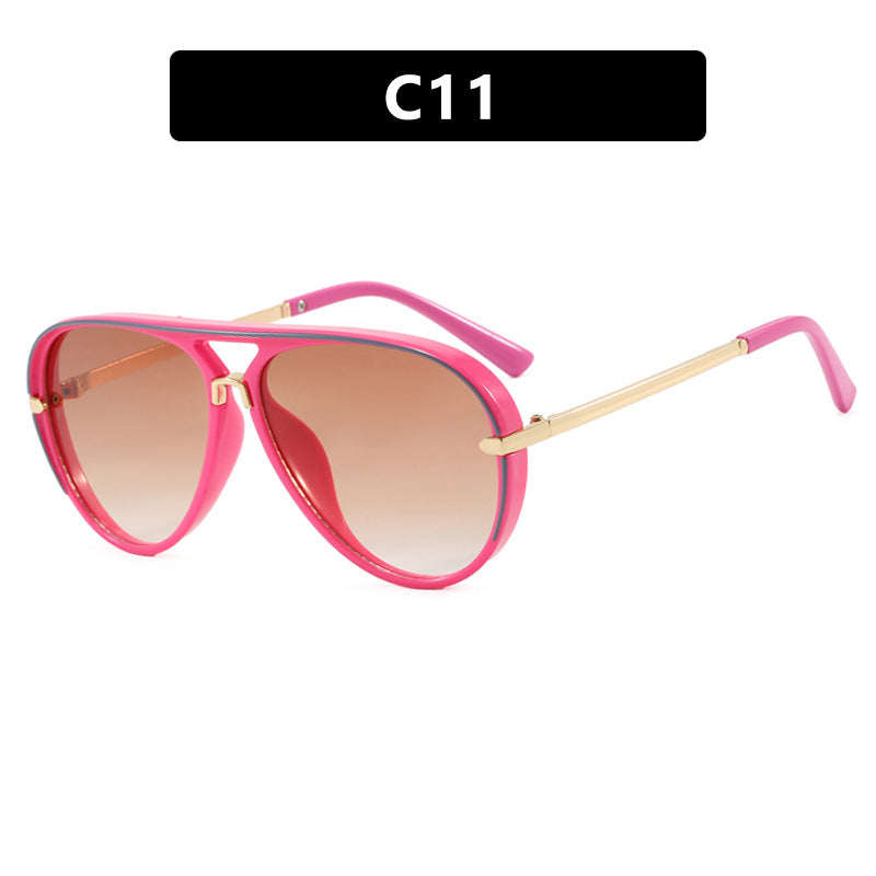 Damen modische Piloten-Sonnenbrille mit eleganten Metallakzenten Karnz