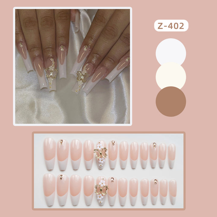 Luxus Press-On Nagelkunst mit floralen Akzenten Karnz