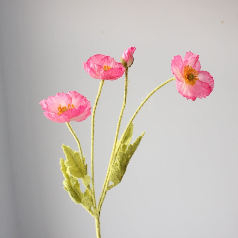 Lebensechter Seiden-Mohnblumenstiel