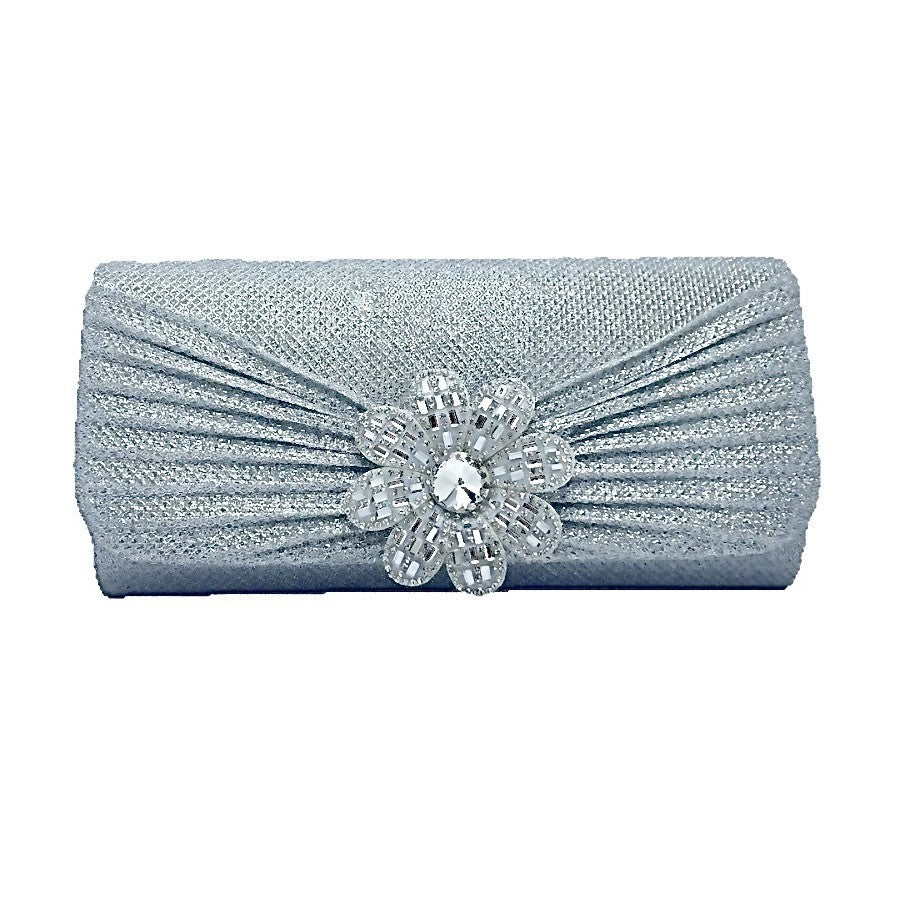 Dekorativer Strassblumen Abend-Clutch
