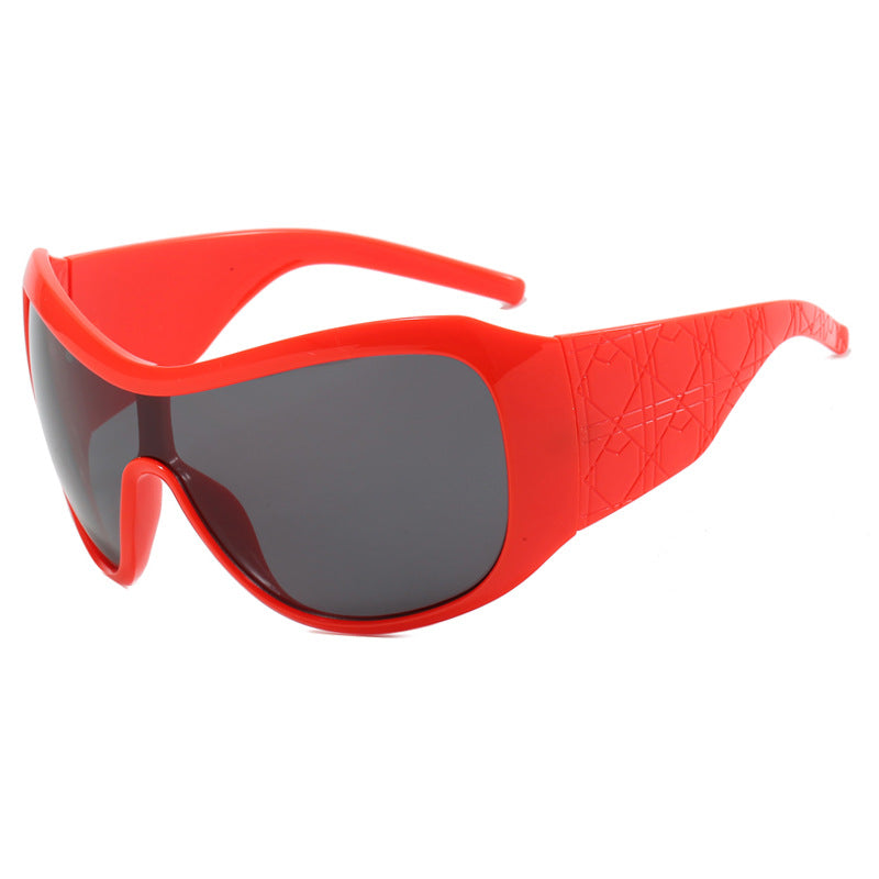 Damen Sportsonnenbrille mit breitgeschütztem Rahmen und polarisierenden Gläsern Karnz