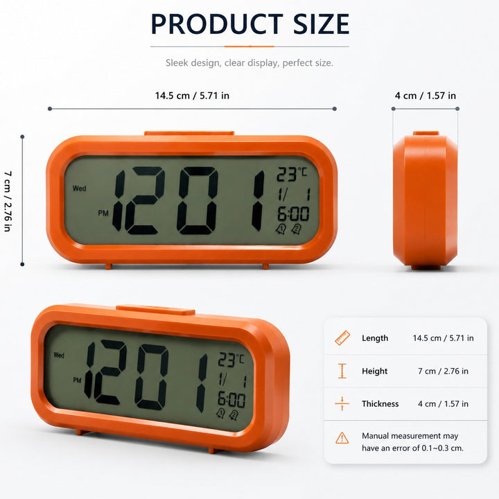 Digitaler Tischwecker mit Temperatursensor und Großem Led-Display Karnz
