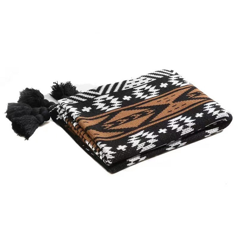 Gemütliche Strickwurfdecke