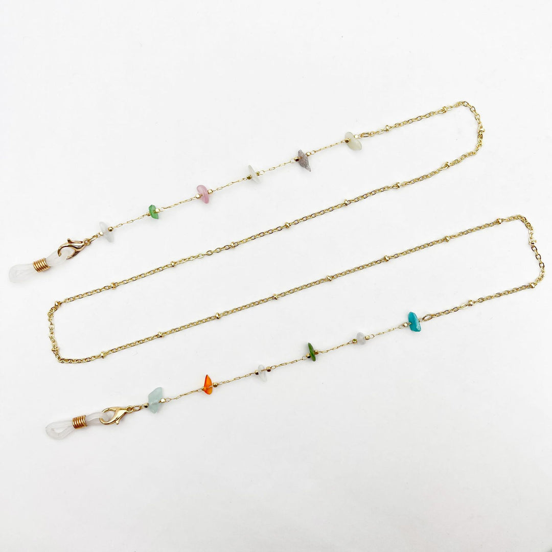 Bunte Edelstein Brillen Kette Karnz