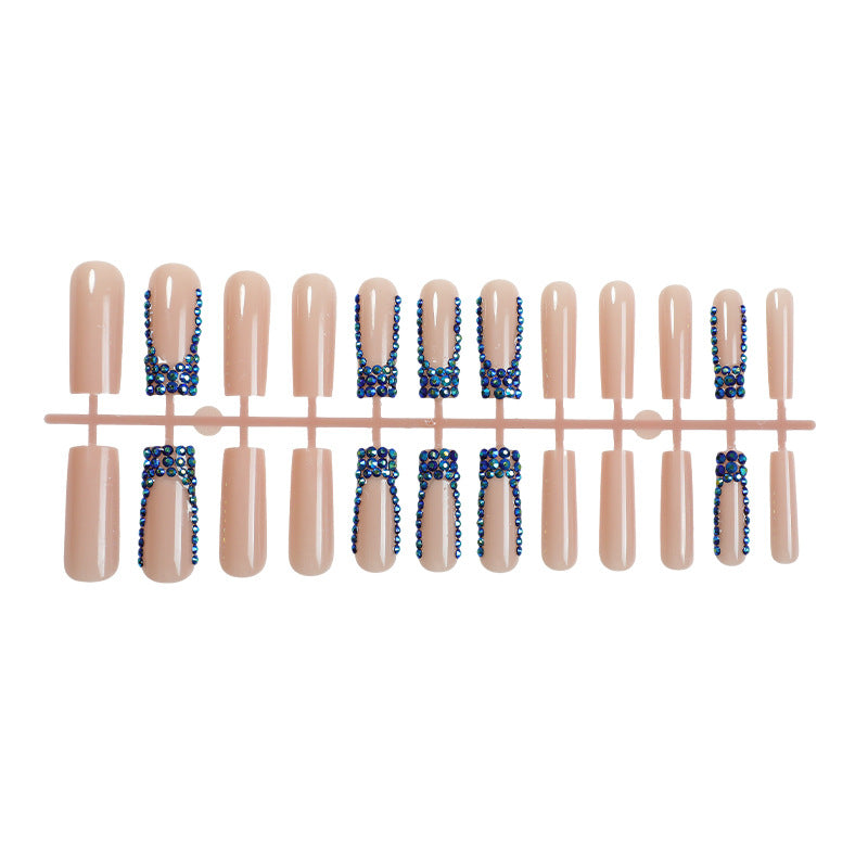 Designer Press-On Nagelset mit Strass-Akzenten Karnz