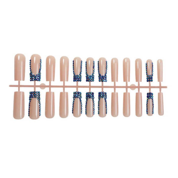 Designer Press-On Nagelset mit Strass-Akzenten Karnz