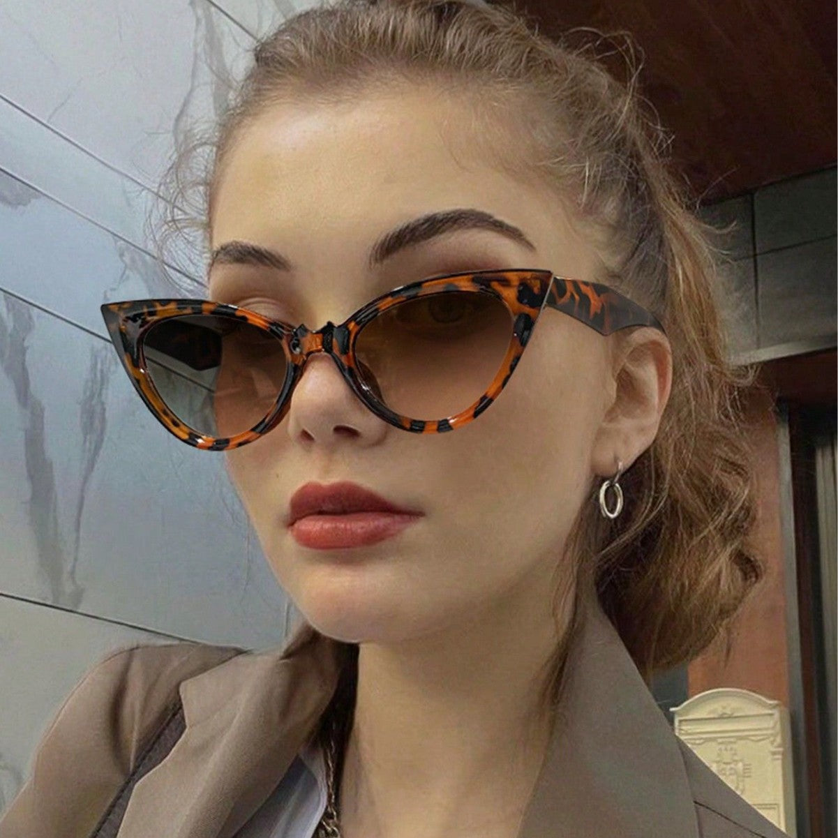 Damen Modische Katzenaugen Sonnenbrille Karnz