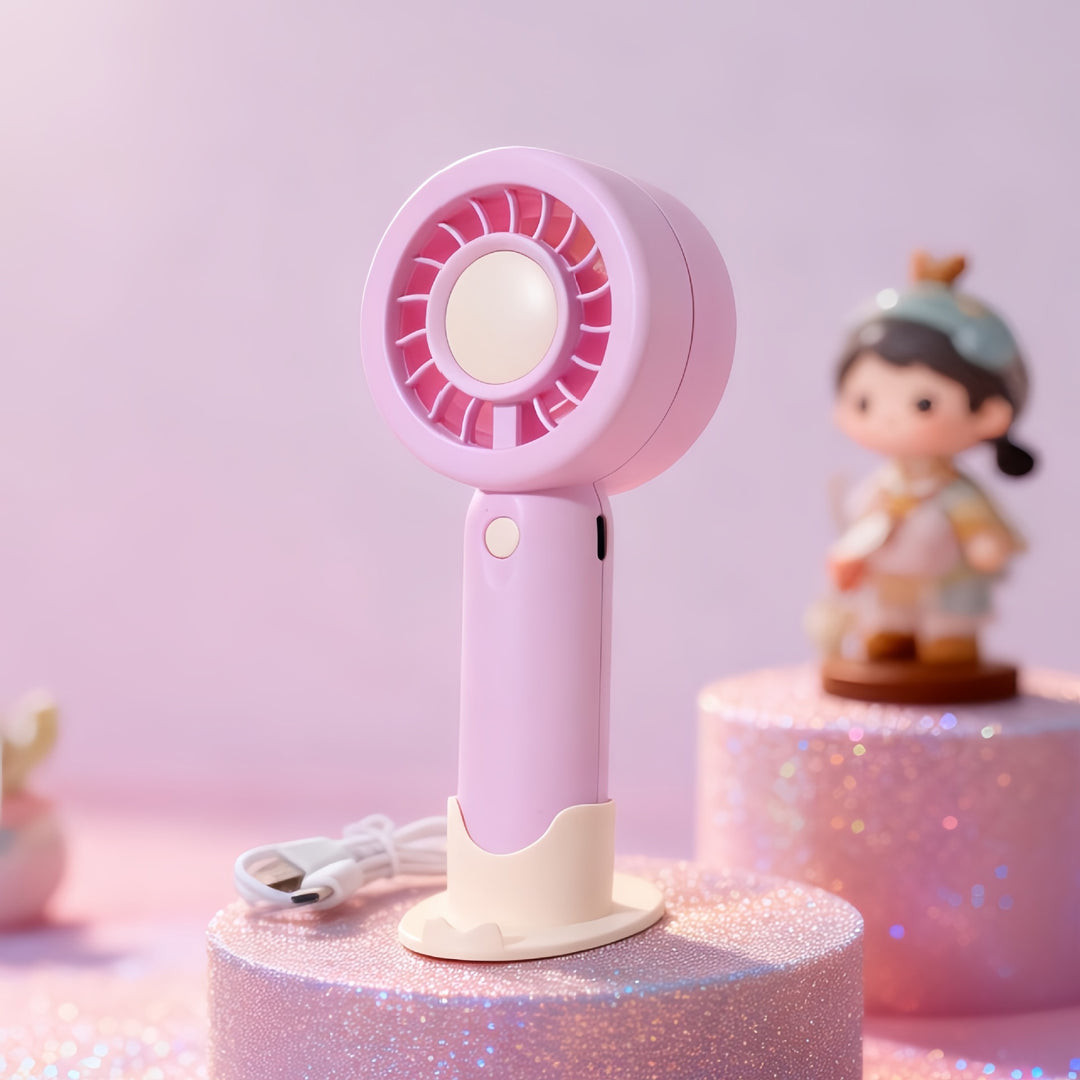 Damen Tragbarer Handventilator mit wiederaufladbarem Akku und kreativem Design Karnz