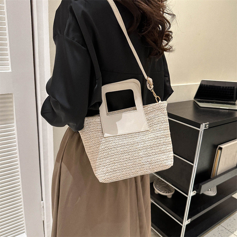 Moderne Texturierte Gewebte Handtasche Karnz