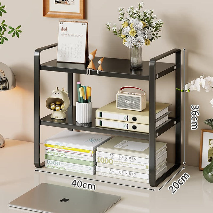 Kompakte Metall Desktop Zwei-Ebenen Organizer Regal Erhöhung