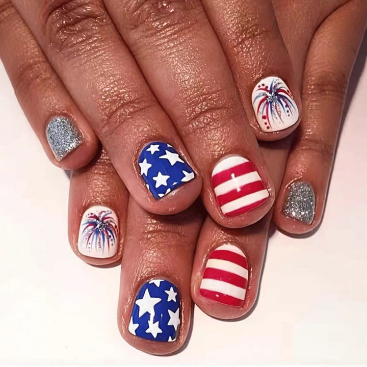 Patriotische Gel-Nagelkunstverlängerungen Karnz