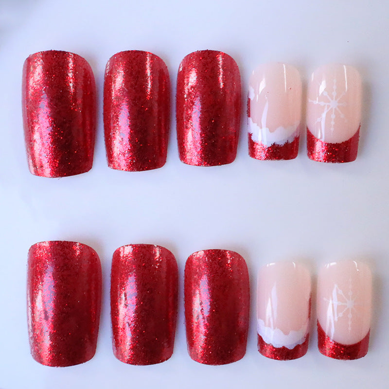 Dekorative Glitzernde Winter Nagelkunstverzierungen Karnz