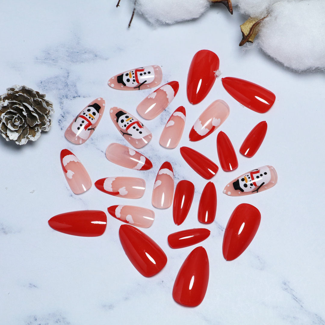 Festliches Winter-Themen Press-On Nagelset Karnz
