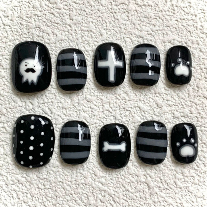 Dekorativer Press-On Nagelset Karnz