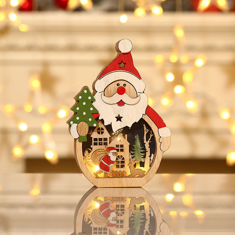 Dekorative Santa-Szene Holzfigurine Karnz
